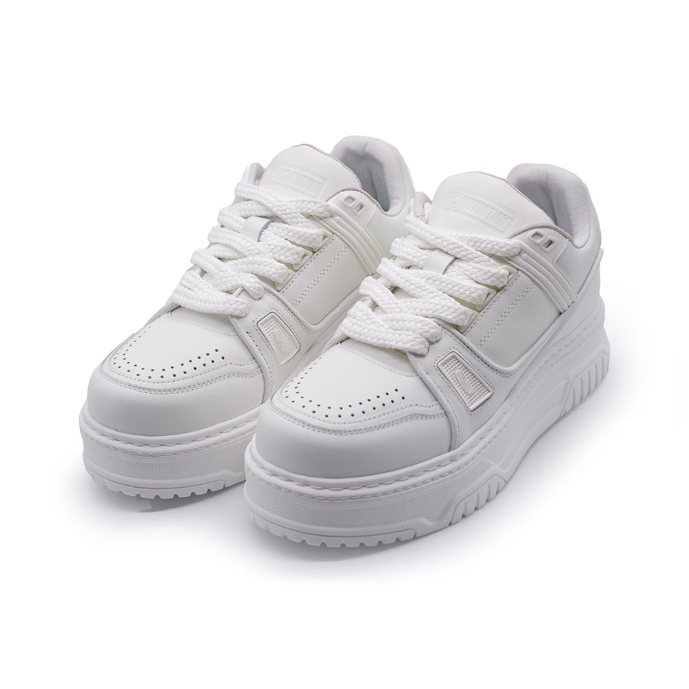 DISTORTION DISSENT Men's Platform Sneakers, WHITE (DIS25F0006-WH