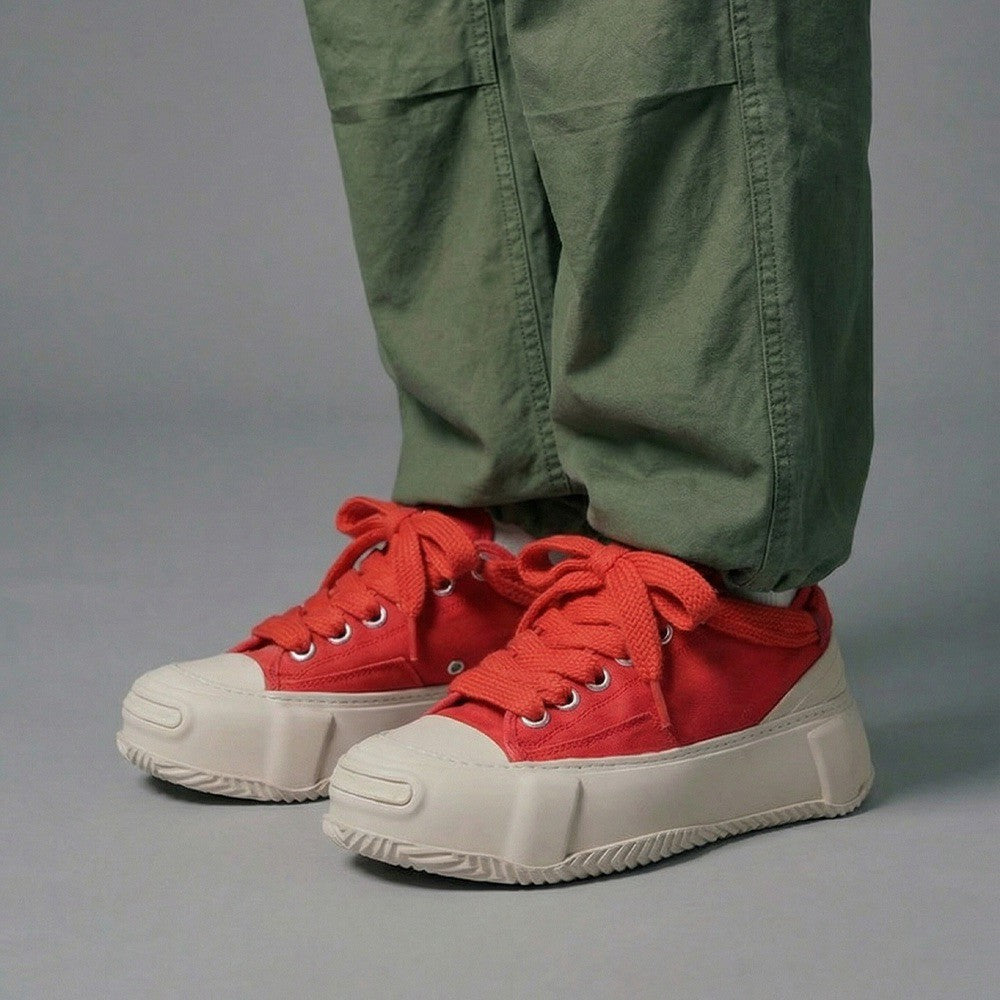 BLOCK LOW RED/WHITE 着用イメージ