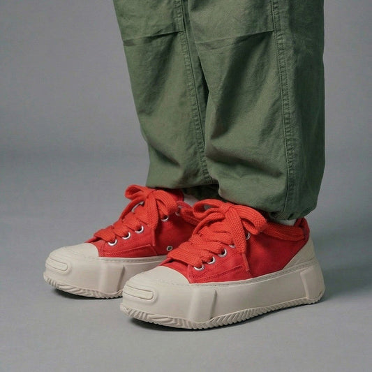 BLOCK LOW RED/WHITE 着用イメージ
