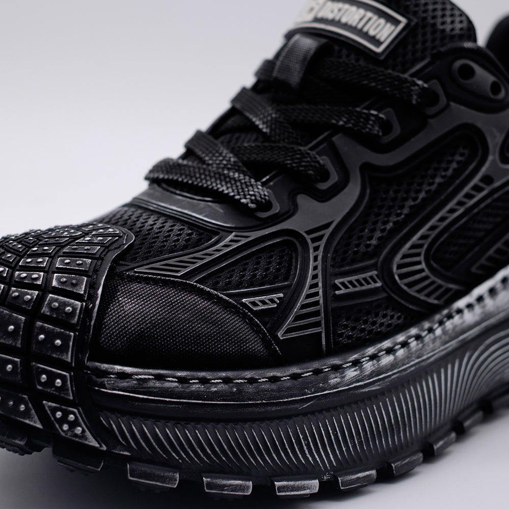 ディストーション ディファイアント メンズ 厚底 スニーカー DISTORTION DEFIANT BLACK DIS25F0008-BK 5cm盛れる厚底スニーカー メンズ。軽量で幅広設計のチャンキーソールが歩きやすい。トールシューズ・シークレットスニーカーで身長UP＆スタイルアップを叶える人気の上げ底靴。